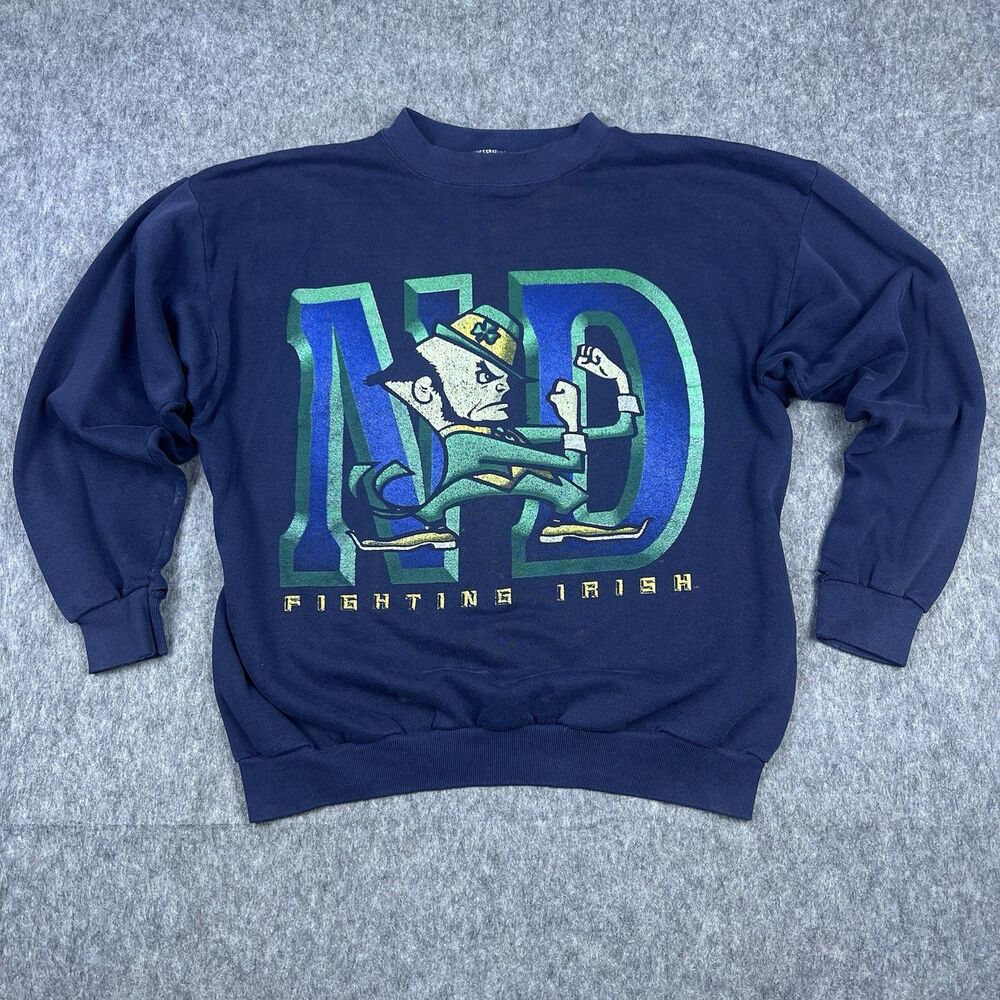 Vintage Notre Dame Fighting Irish Men's Sweatshirt TNT Made In USA 90's Size XL